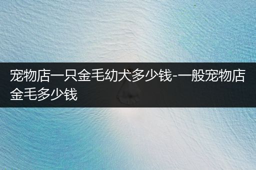 寵物店一只金毛幼犬多少錢-一般寵物店金毛多少錢