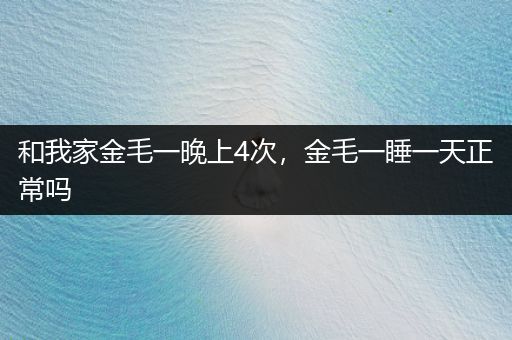 和我家金毛一晚上4次，金毛一睡一天正常嗎
