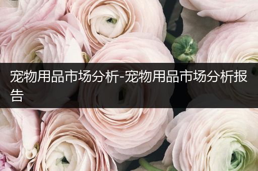 寵物用品市場分析-寵物用品市場分析報告