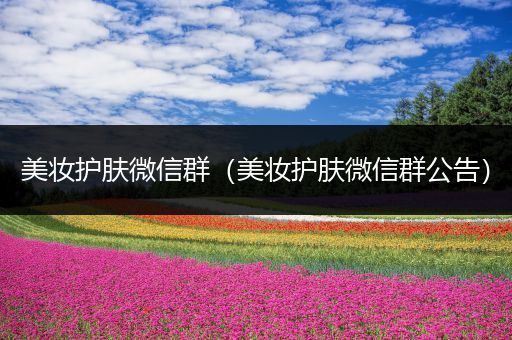 美妝護(hù)膚微信群（美妝護(hù)膚微信群公告）