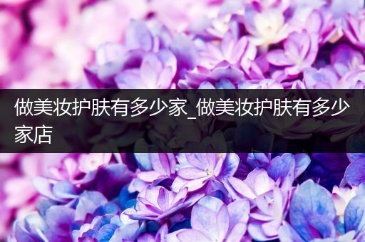 做美妝護膚有多少家_做美妝護膚有多少家店