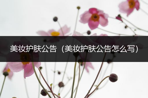 美妝護膚公告（美妝護膚公告怎么寫）