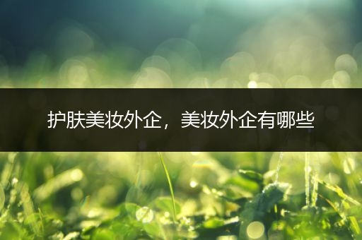護膚美妝外企，美妝外企有哪些